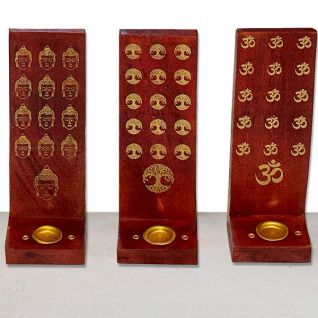 Incensario TABLA madera Seeshami Forma L-3 Diseños Versión Oro